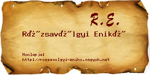 Rózsavölgyi Enikő névjegykártya